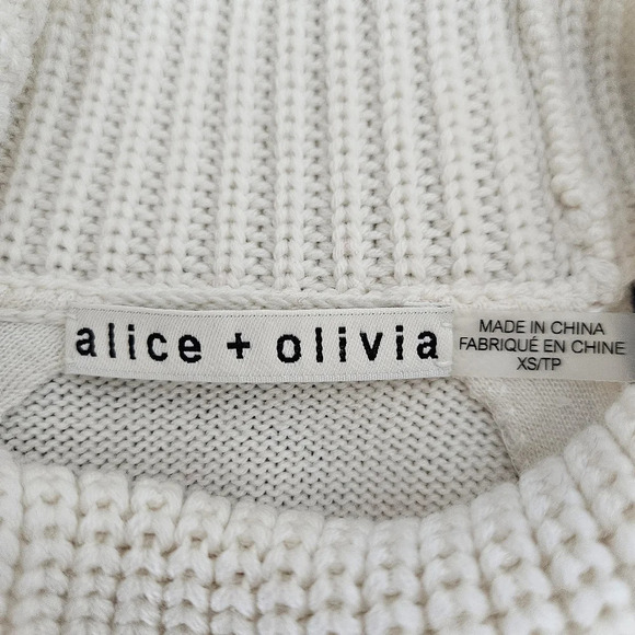 Alice + Olivia Leora Fairisle Turtleneck Wool Sweater Cold Shoulder Long Sleeve - Picture 5 of 7